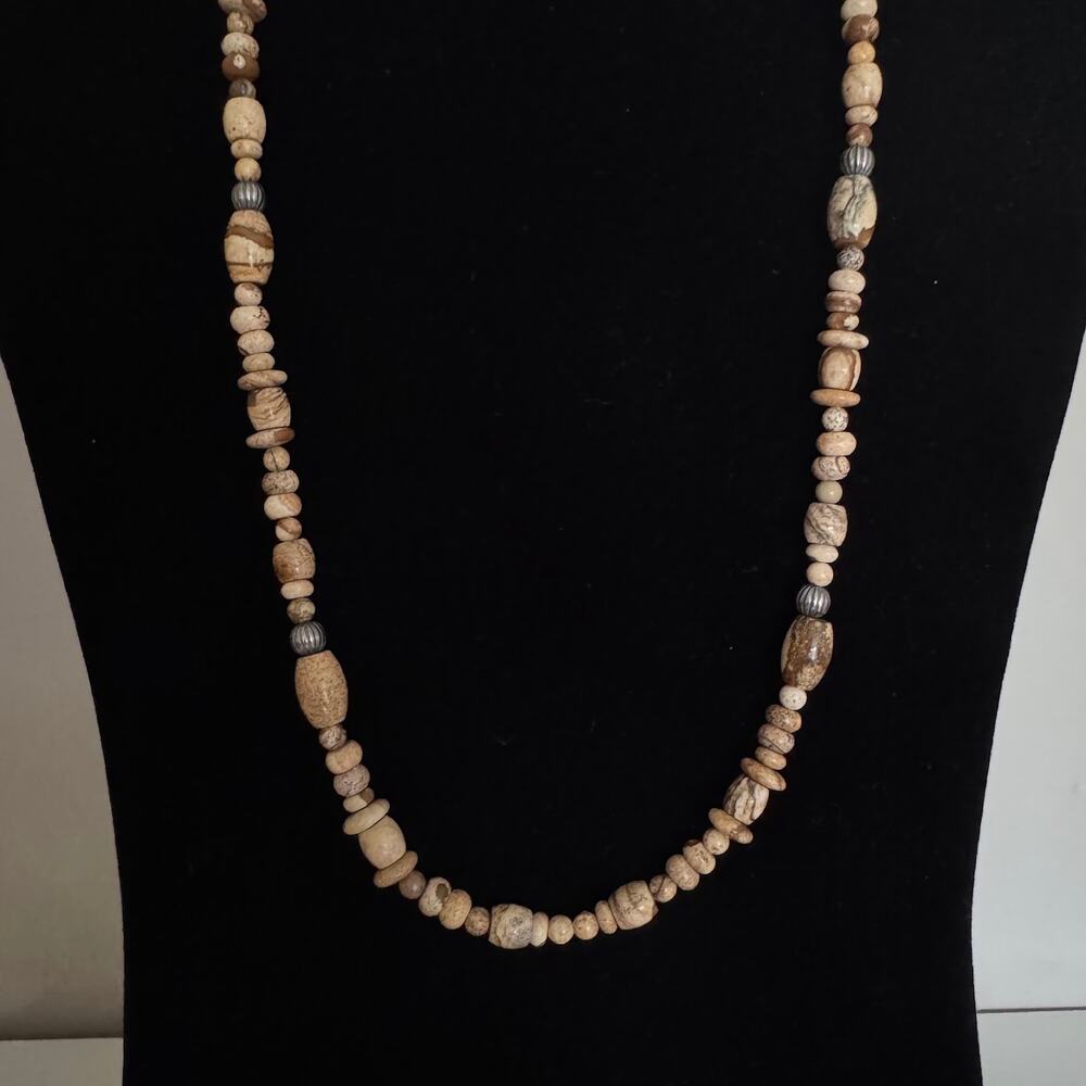 Carolyn Pollack American West 925 Sterling Jasper Beaded Necklace New - Picture 2 of 7